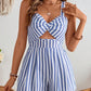 Women's Holiday Solid Color Hollow Twist Knot Jumpsuit - Enfance-Heureuse