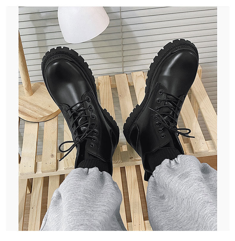 Hong Kong Style Low-top Leather Shoes Youth Casual Shoes Martin Boots - Enfance-Heureuse