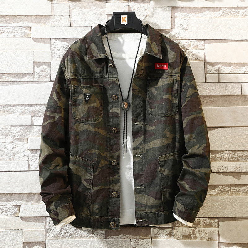 New Mens Camouflage Denim Jacket Coat Man Coats Jaqueta Masculino Jeans Jacket & Coats Fashion Design Autumn Brand Clothing - Enfance-Heureuse