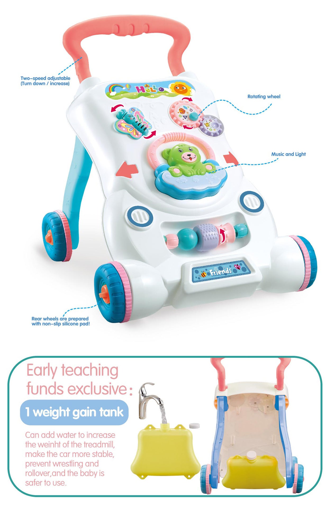 Children's Stroller With Music To Assist Walking - Enfance-Heureuse