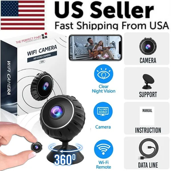 Mini Hidden Spy Nanny Camera Wireless Nanny Cam WiFi Home Security HD 1080P DVR - Enfance-Heureuse
