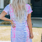 Women Tie-Dye Belted T-Shirt Dress - Enfance-Heureuse