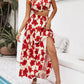 Honey Floral Tie Shoulder Top and Tiered Maxi Skirt Set - Enfance-Heureuse