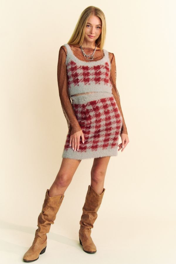 Ensemble haut à bretelles larges et jupe-pull à col rond Davi &amp; Dani 