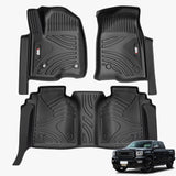 All Weather Floor Mats For Chevy Silverado GMC Sierra 1500 2019-2025, 2020-2025 SLV SRA 2500 3500 HD Crew Cab, With Rear Under-Seat Storage - Enfance-Heureuse
