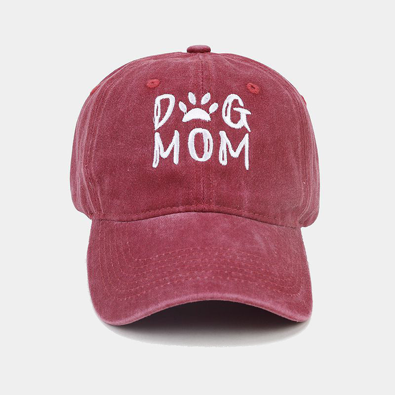 Cotton Worn Looking Washed-out Letter Embroidered Baseball Cap