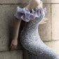 Purple Host Starry Sky Annual Meeting Beaded Toast Dress Halter Model Catwalk Fishtail - Enfance-Heureuse
