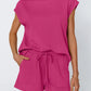 Round Neck Cap Sleeve Top and Shorts Set - Enfance-Heureuse