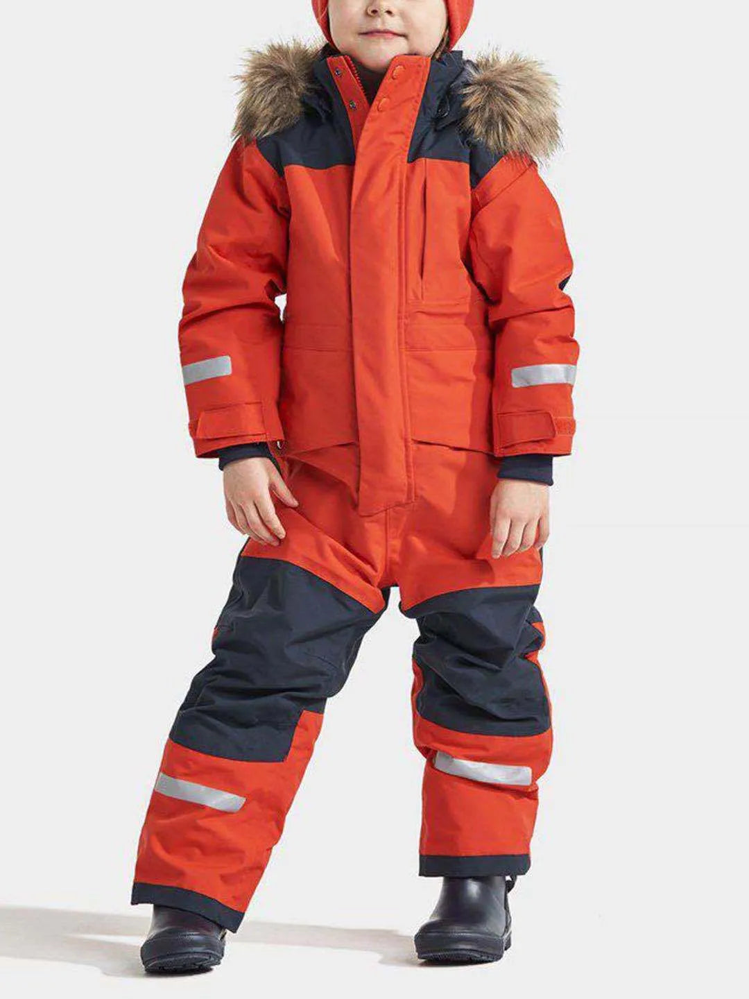 Windproof Waterproof Thickened Luminous Children's One-piece Ski Suit Boys' And Girls' Cotton-padded Clothes - Enfance-Heureuse