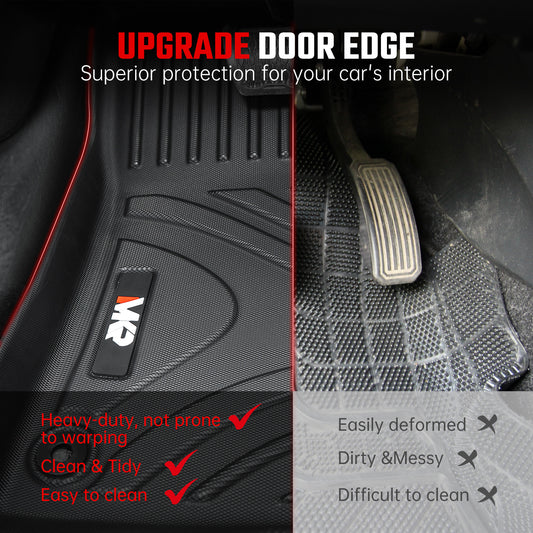 Car Floor Mats For J EEP Wrangler JL 2018 4 Doors Model, Waterproof And Stain-resistant TPE,Black 3 PCS. - Not Fit For Jeep Wrangler JK Or 4XE - Enfance-Heureuse