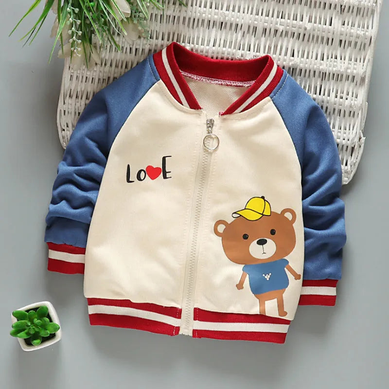 Children's Grizzly Bear Jacket Korean Baseball Uniform - Enfance-Heureuse
