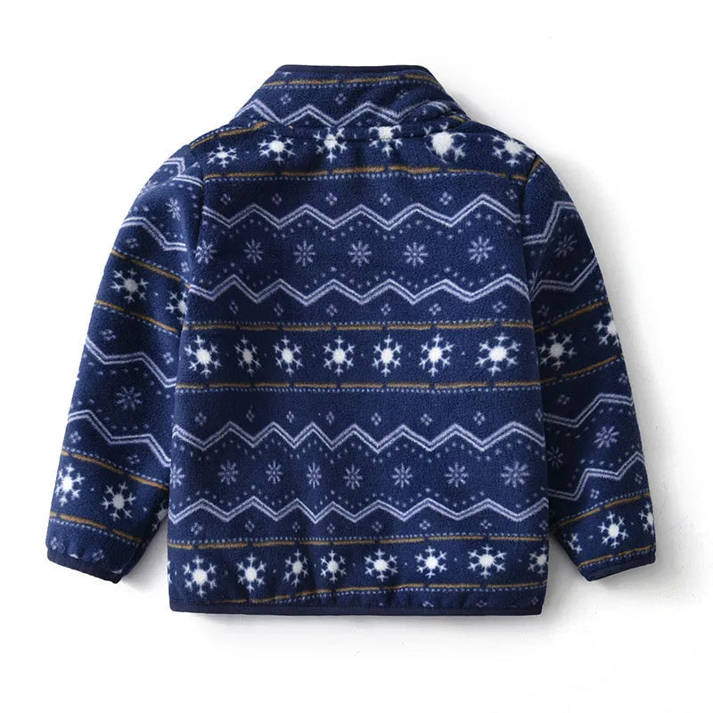 Veste polaire imprimée pour enfants avec dessin animé et velours