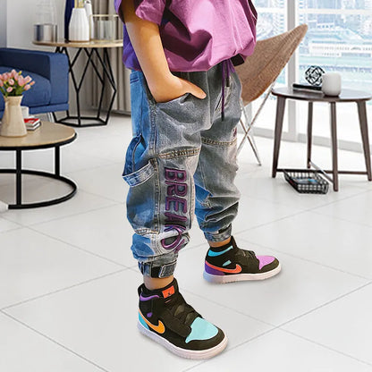 Children's Embroidered Trousers Plus Fleece Thick Pants - Enfance-Heureuse