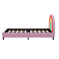 Rainbow Design Upholstered Twin Platform Bed Cute Style Princess Bed For Boys Girls, Teens - Enfance-Heureuse