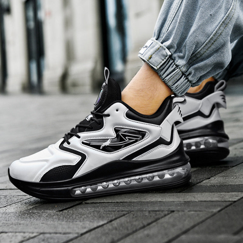 Color-matching Lace-up Air Cushion Sneakers Men's Lightweight Thick-soled Daddy Shoes Fashion Casual Running Sports Casual Shoes - Enfance-Heureuse