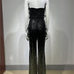 Ostrich Feather Gradient Sequin Tube Top Jumpsuit - Enfance-Heureuse
