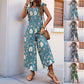 European And American Jumpsuit Printed Wide Leg Jumpsuit - Enfance-Heureuse