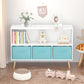 Fiberboard Children's Bookshelf With Foldable Fabric Drawers - Enfance-Heureuse