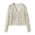 Women's Fashion Three-dimensional Hollow-out Crocheted V-neck Knitted Cardigan Wide-leg Lace Pants - Enfance-Heureuse