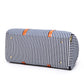 New Fashion Stripe Contrast Color and Leather Canvas Big Bag - Enfance-Heureuse