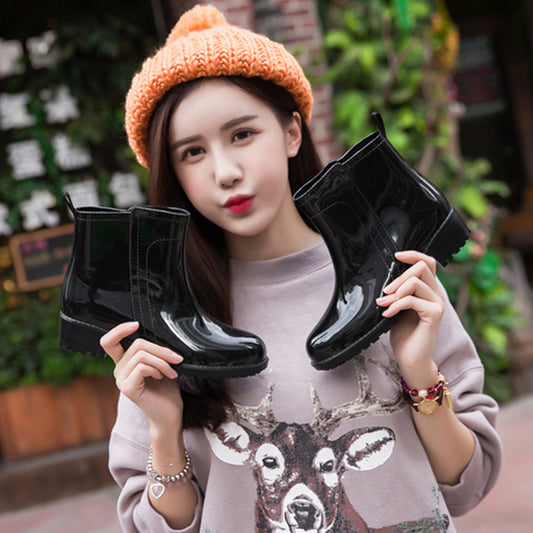 Water Shoes Women's Rain Short Tube Rain Boots - Enfance-Heureuse