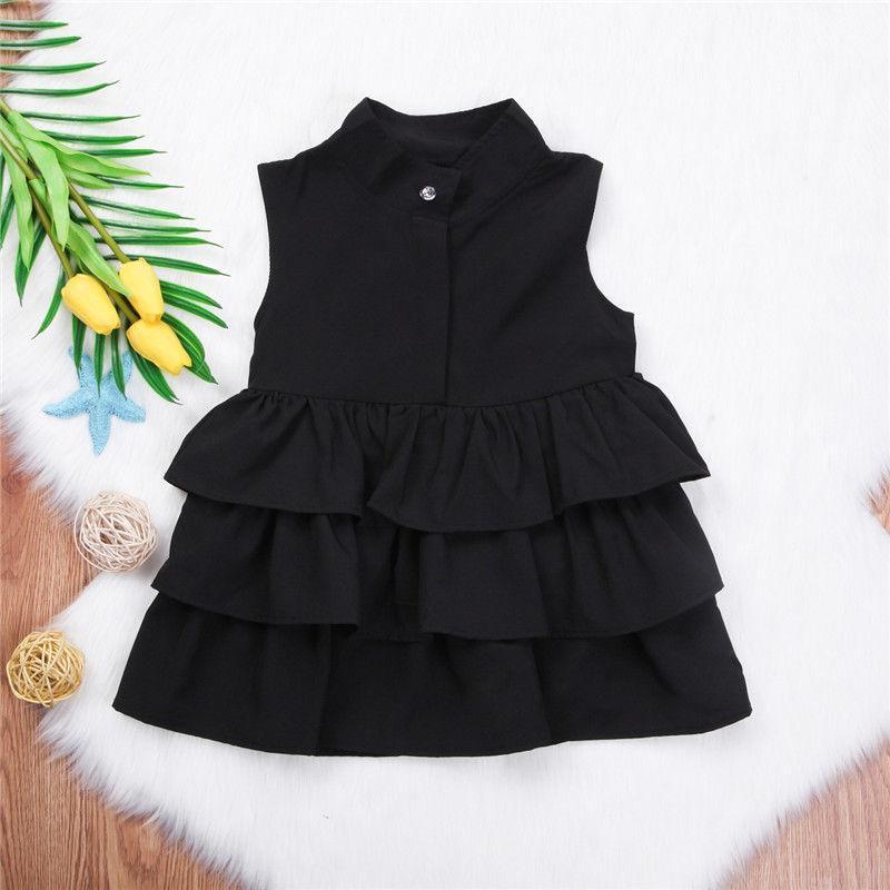 Fashion Simple Solid Color Sleeveless Small And Medium Girl Dress - Enfance-Heureuse