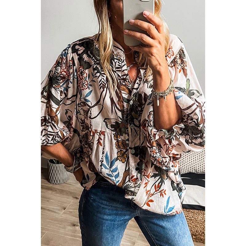 All-match Floral Print Shirt For Women - Enfance-Heureuse