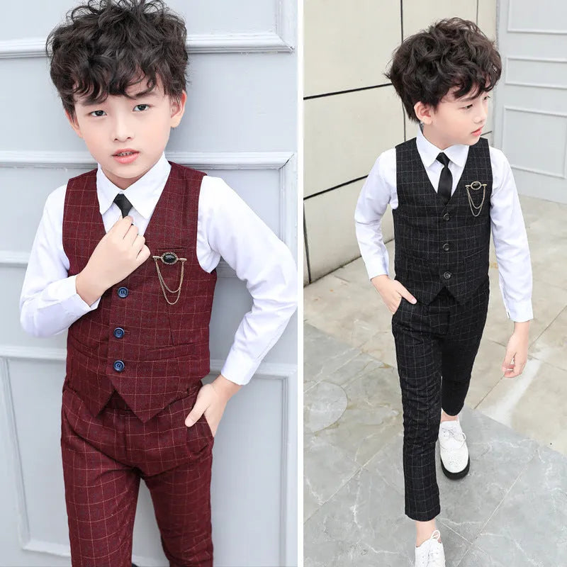 Boys Autumn Clothing Two-piece Vest Set - Enfance-Heureuse