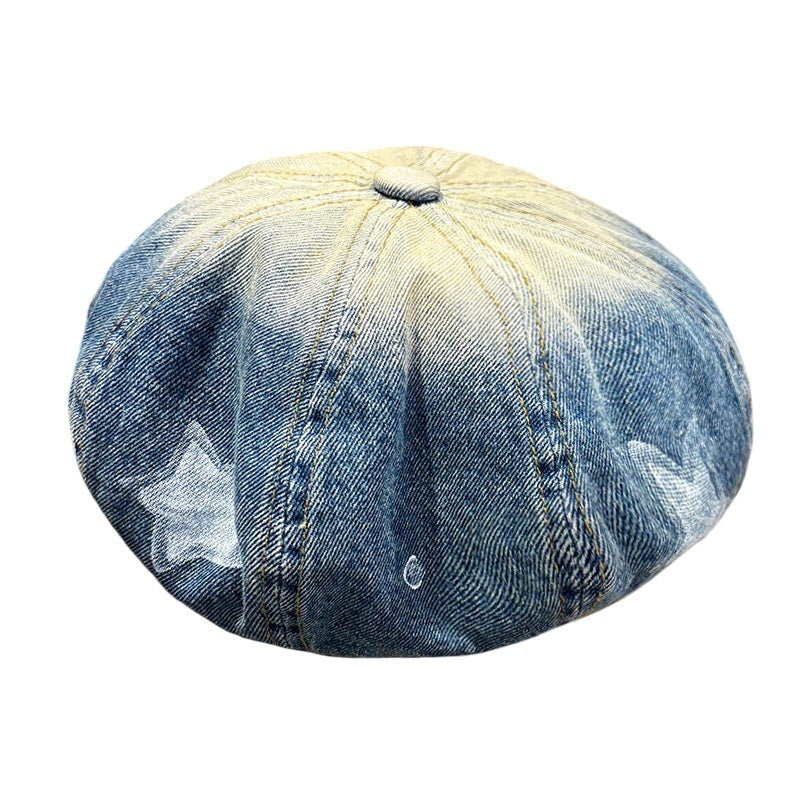 Retro Retro Five-pointed Star Gradient Beret