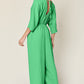 Double Take Full Size Surplice Wide Leg Jumpsuit with Pockets - Enfance-Heureuse