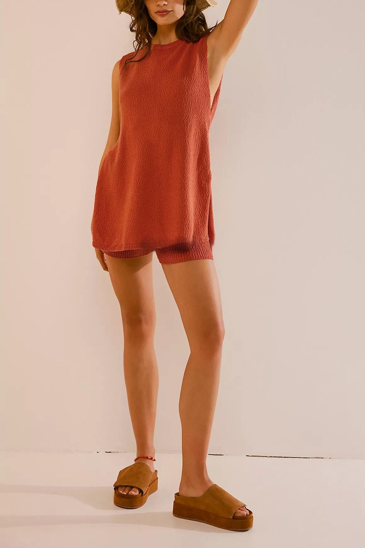 Knitwear Plus Size Slit Vest Suit Women - Enfance-Heureuse