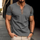 Fashion Short-sleeved Polo Shirt Summer Button V-neck T-shirt Tops Mens Clothing - Enfance-Heureuse