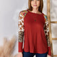Hailey & Co Full Size Leopard Waffle-Knit Blouse - Enfance-Heureuse