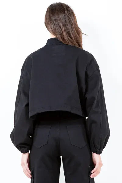 Veste de travail courte American Bazi grande taille avec cordon de serrage et poche cargo