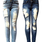 European And American Style Women Ripped Slimming Jeans - Enfance-Heureuse