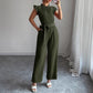Simple Fashion Ruffled Short Sleeves Corset Jumpsuit For Women - Enfance-Heureuse