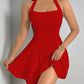 Pure Color Halter Backless Sleeveless Dress - Enfance-Heureuse