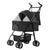 1Pc 4-Wheels Pet Stroller Foldable Carrier Strolling Cart Travel Jogger Pet Stroller With Removable Liner Storage Basket For Dog Cat - Enfance-Heureuse