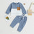 Color Matching Pocket Waffle Sweater Lace-up Sweatpants 2-Piece Children's Fashion Casual Wear Baby Suit - Enfance-Heureuse