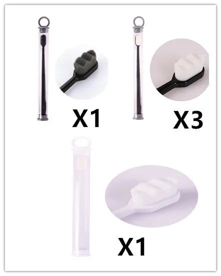 Brosse à dents ultra-fine à poils super doux, brosse de nettoyage en profondeur portable pour outils de soins bucco-dentaires, soins des dents, nettoyage buccal, voyage