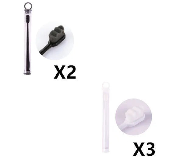 Brosse à dents ultra-fine à poils super doux, brosse de nettoyage en profondeur portable pour outils de soins bucco-dentaires, soins des dents, nettoyage buccal, voyage