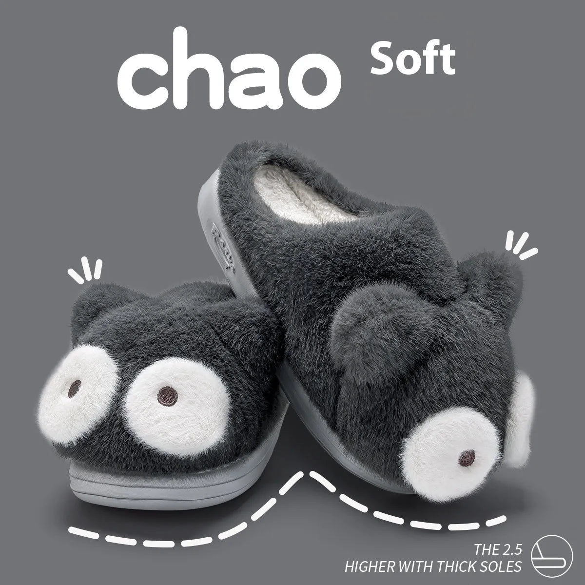 Pantoufles chaudes à semelles épaisses et antidérapantes pour usage domestique - Enfance-Heureuse