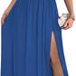 Women's One Shoulder High Split Cutout Sleeveless Elegant Sexy Cocktail Maxi Dress - Enfance-Heureuse