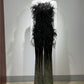 Ostrich Feather Gradient Sequin Tube Top Jumpsuit - Enfance-Heureuse