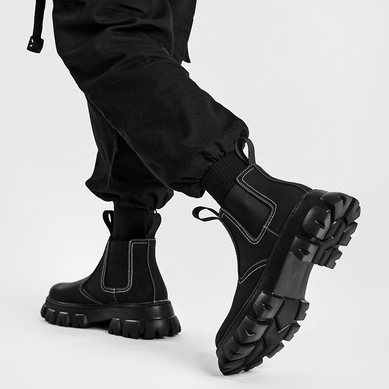 Bottes courtes en velours style britannique pour l'automne et l'hiver