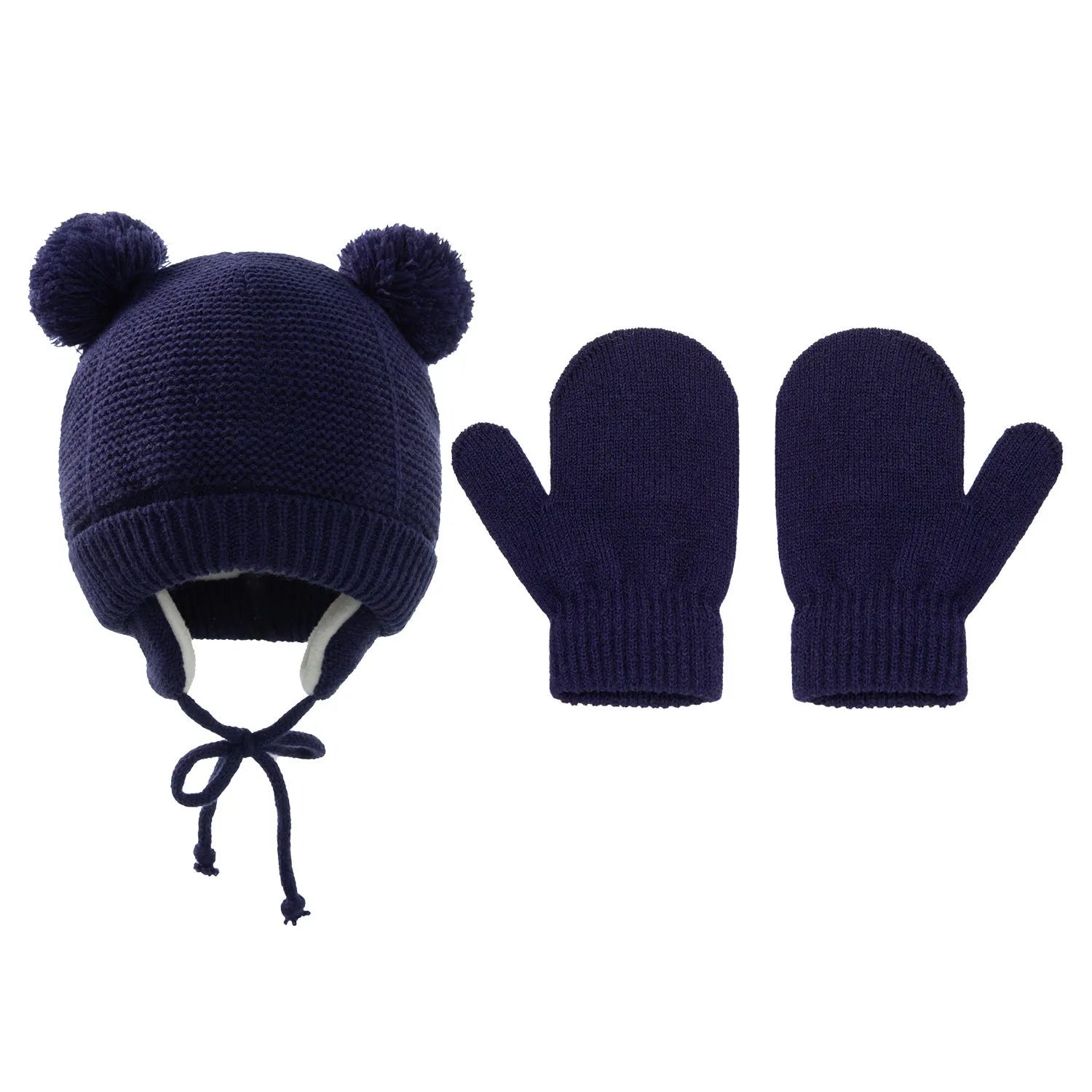 Children's Braid Hat Gloves Warm Ear Protection Children's Knitted Hat - Enfance-Heureuse