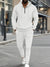 Men's Full Size Waffle-Knit Half Zipper Hoodie and Pants Set Plus Size - Enfance-Heureuse