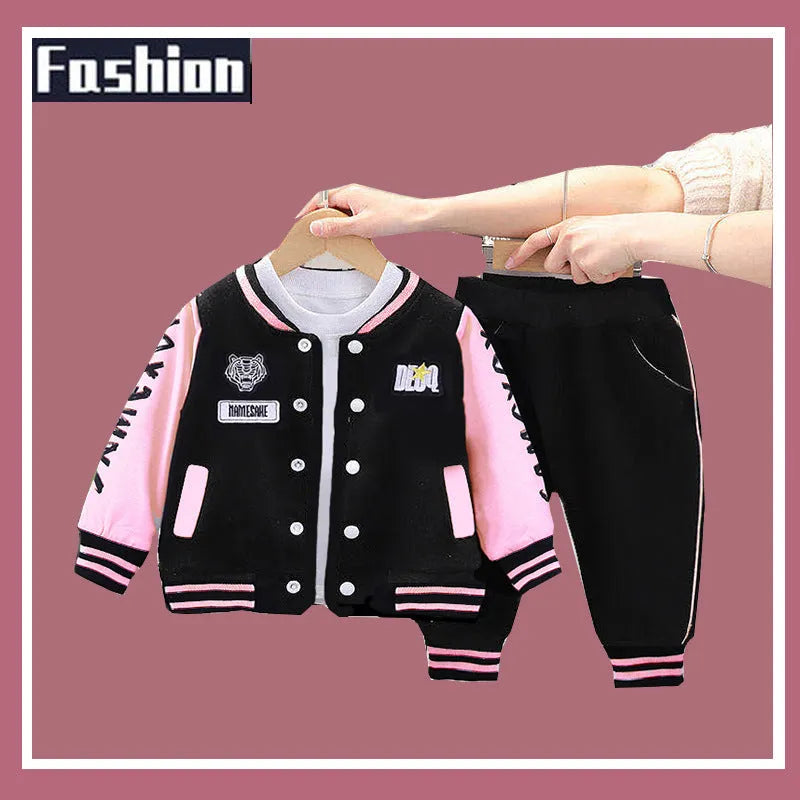 Boys Baseball Jacket Korean Two-piece Set - Enfance-Heureuse