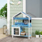 Wooden Mud Kitchen For Kids Outdoor With Sink, Faucet, Water Tank, Storage Shelves, Accessories For Boys And Girls, Blue