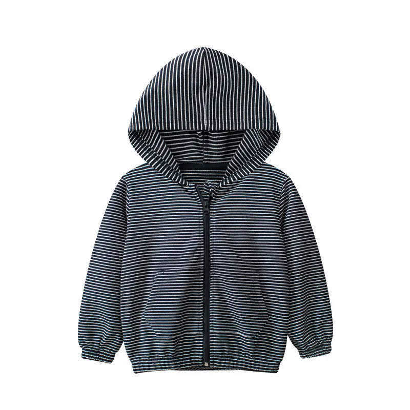 Fashion Boy Versatile Striped Cardigan Jacket - Enfance-Heureuse